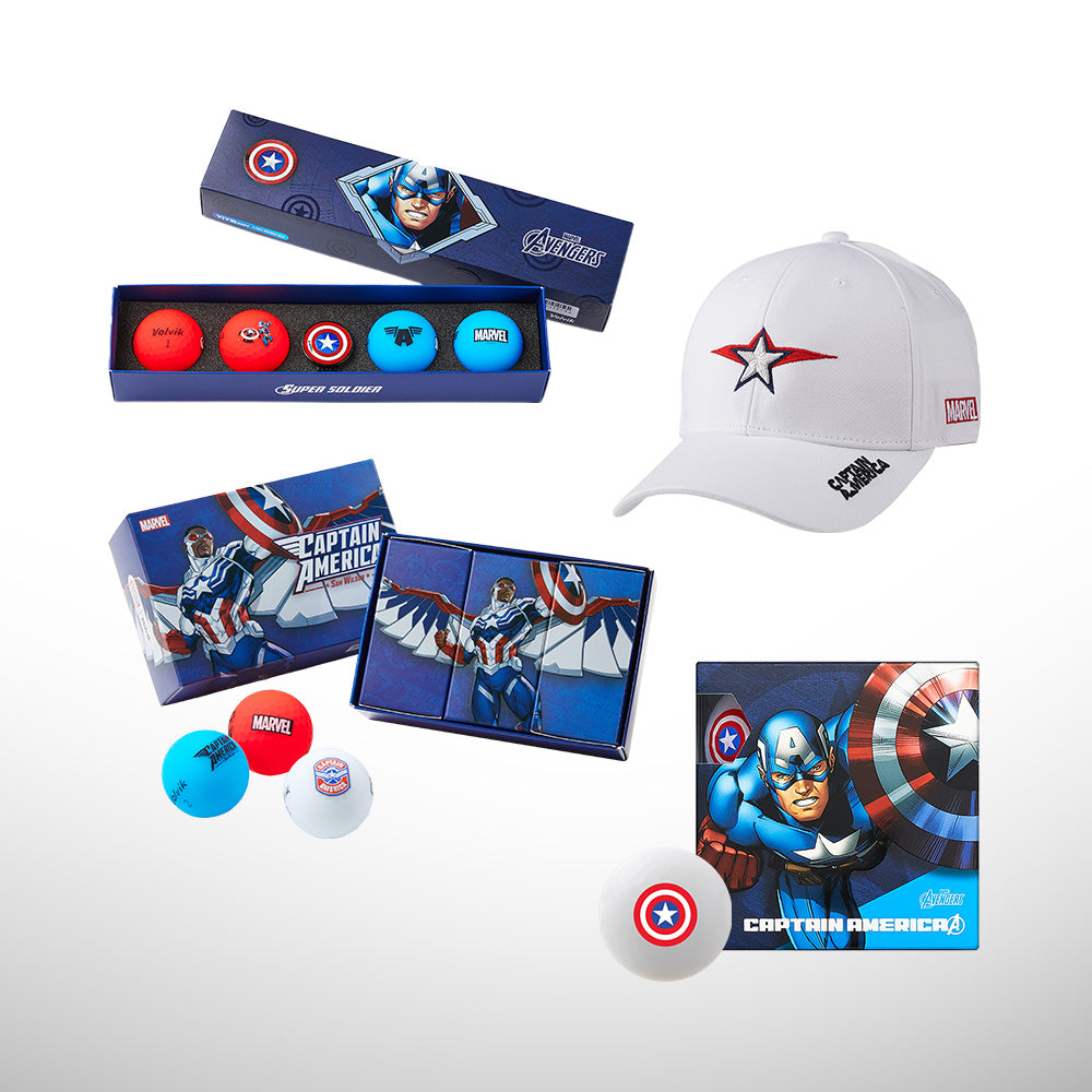 非売品　新品未開封 MarvelvsCapcom ピンバッジ&メタルカードセット Captain America Stars & Stripes Set | Marvel Golf Ball Bundle
