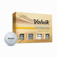 Volvik Radiance golf balls with packaging on a white background