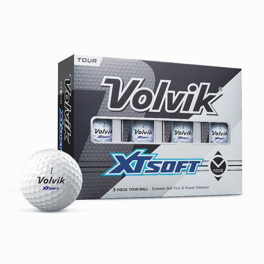 Volvik XT Soft golf ball and packaging on a white background
