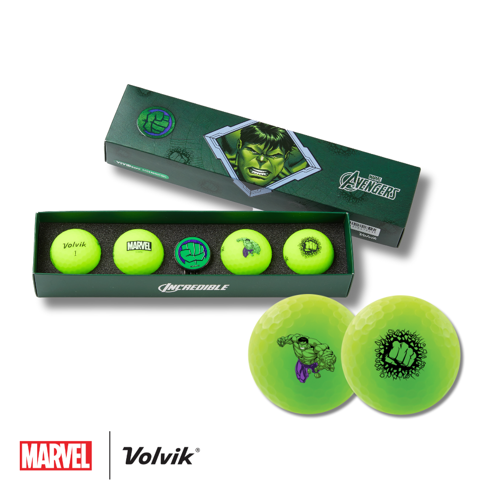 marvel volvik collab hulk vivid soft golf balls gift set