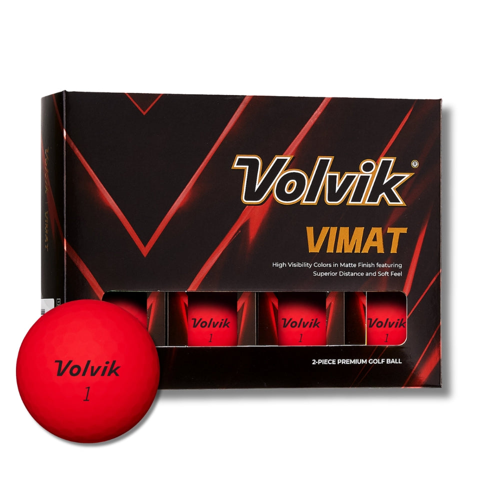 volvik vimat red matte golf ball with packaging #color_red