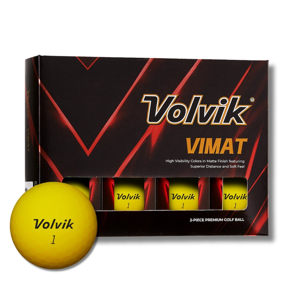 volvik vimat yellow matte golf ball with packaging #color_yellow