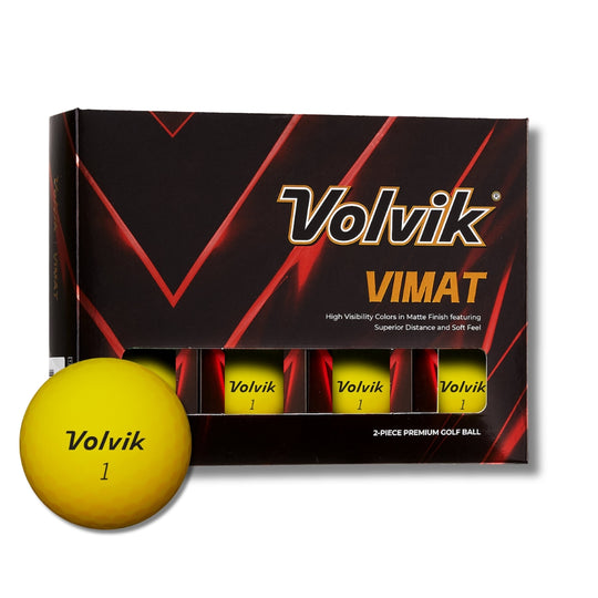 volvik vimat yellow matte golf ball with packaging #color_yellow