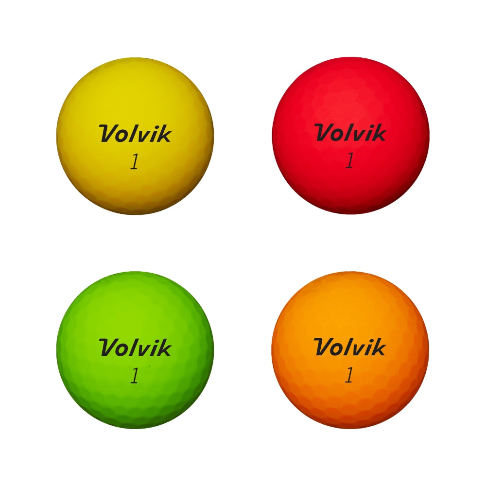 volvik vimat assorted colors (yellow, red, green, orange) matte golf balls #color_assorted