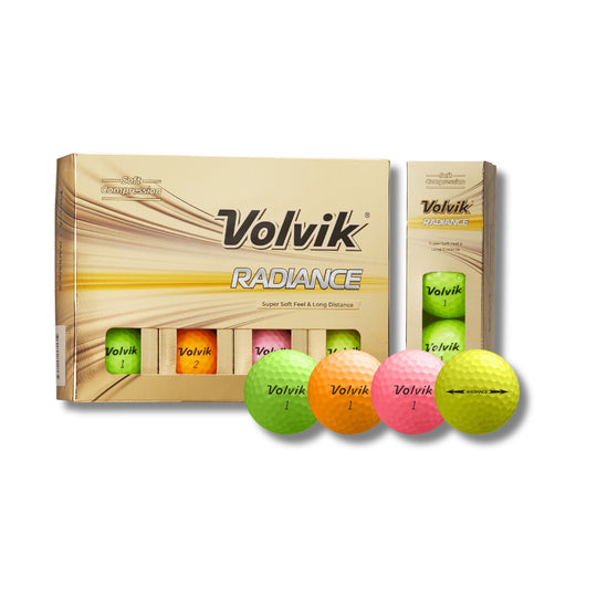 volvik radiance assorted distance golf balls with packaging and sleeve #color_assorted