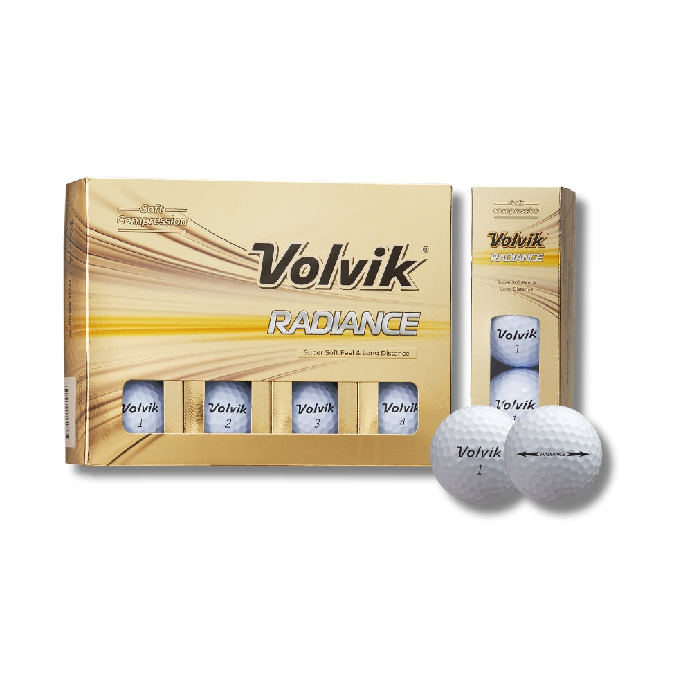 volvik radiance white distance golf ball with packaging and sleeve #color_white