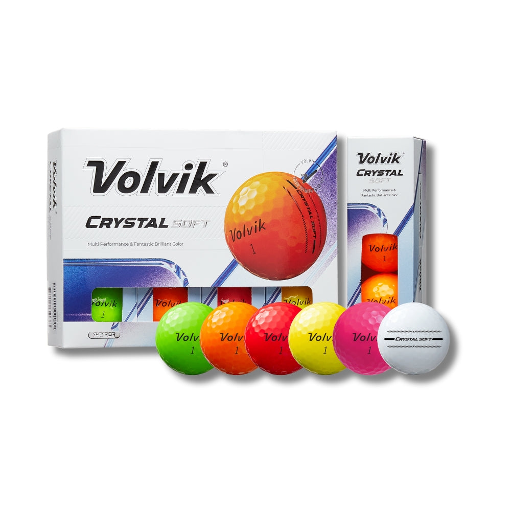 volvik crystal soft glossy golf balls all colors packaging with sleeve #color_assorted