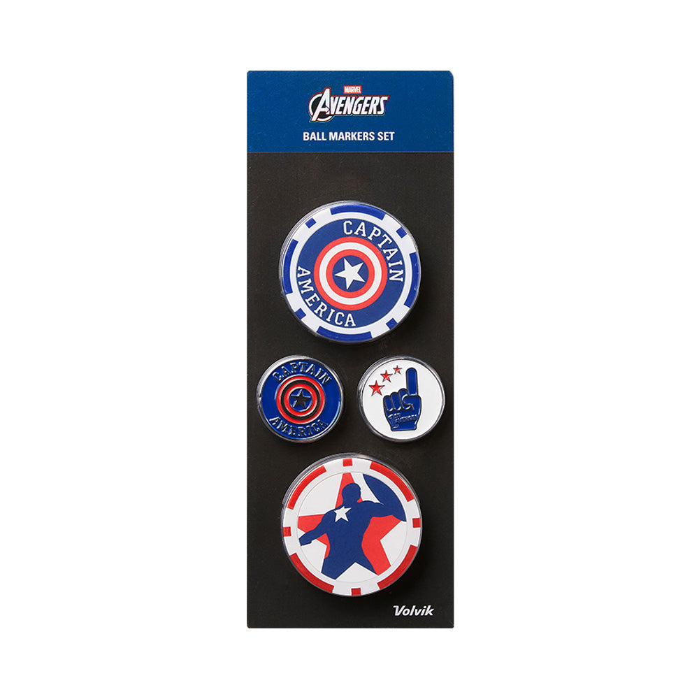 Marvel Captain America Poker Chip Ball Marker Set