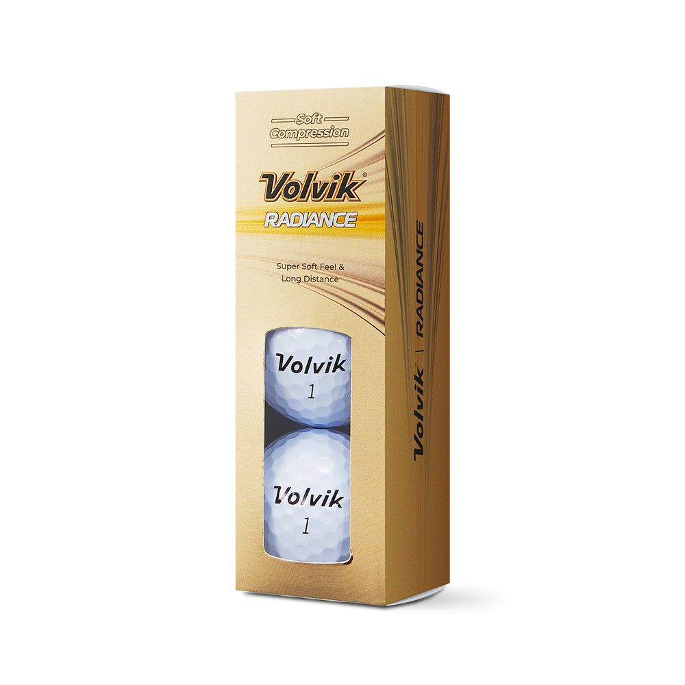 Volvik white Radiance golf ball sleeve on a white background