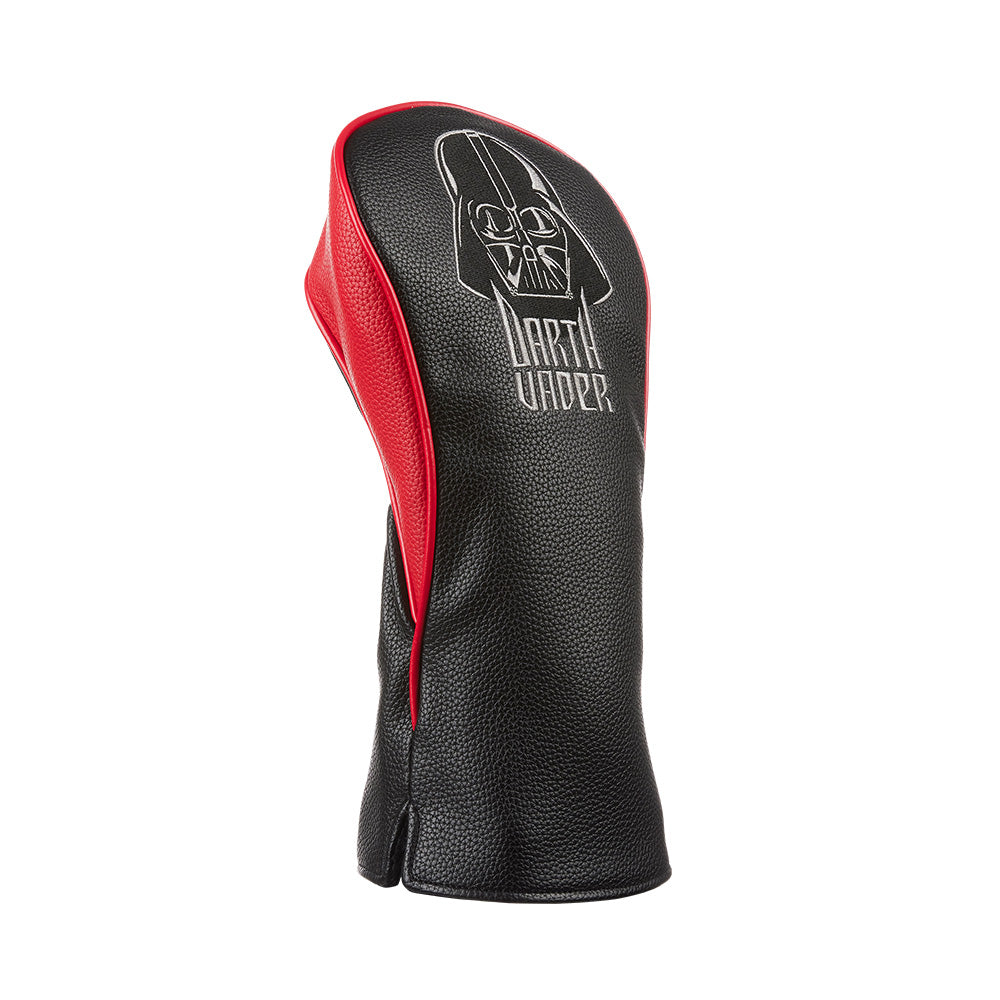 A black and red golf club headcover featuring Darth Vader's helmet graphic and the text 'DARTH VADER' on a white background.