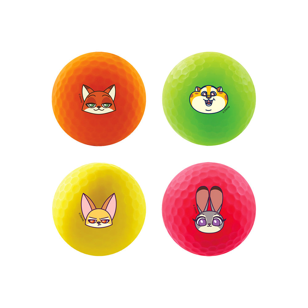 Disney Zootopia Colorful Golf Balls | Vivid Soft Gift Set (4 Pack