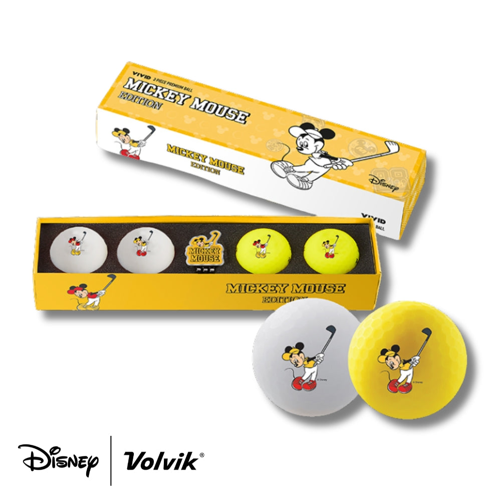 disney and volvik collab mickey mouse golf edition vivid golf balls gift set #character_mickey-mouse-golf