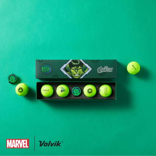 marvel volvik collab hulk vivid soft golf balls gift set studio cut