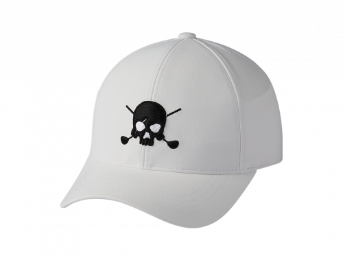 Skull embroidery hat white